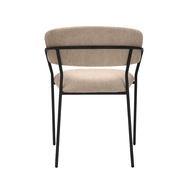 LABEL51 Eetkamerstoel Luuk - Clay - Elite - Zwart Metalen Frame