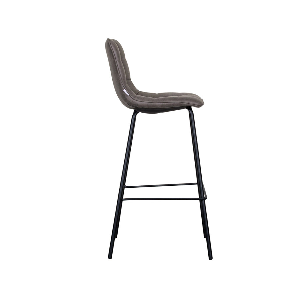 LABEL51 Barkruk Bistro - Antraciet - Micro Suede - Hoog