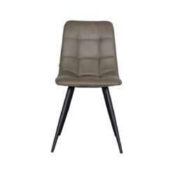 LABEL51 Eetkamerstoel Bistro - Taupe - Micro Suede - Zwart Metalen Frame