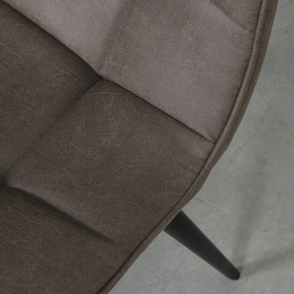 LABEL51 Eetkamerstoel Bistro - Antraciet - Micro Suede - Zwart Metalen Frame