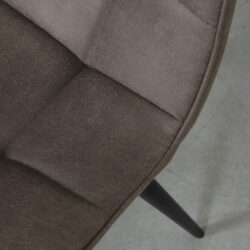 LABEL51 Eetkamerstoel Bistro - Antraciet - Micro Suede - Zwart Metalen Frame