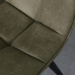 LABEL51 Eetkamerstoel Bistro - Moss - Micro Suede - Zwart Metalen Frame