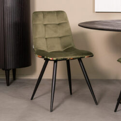 pro_93019_img_8813791 LABEL51 Eetkamerstoel Bistro - Hunter - Fluweel - Zwart Metalen Frame