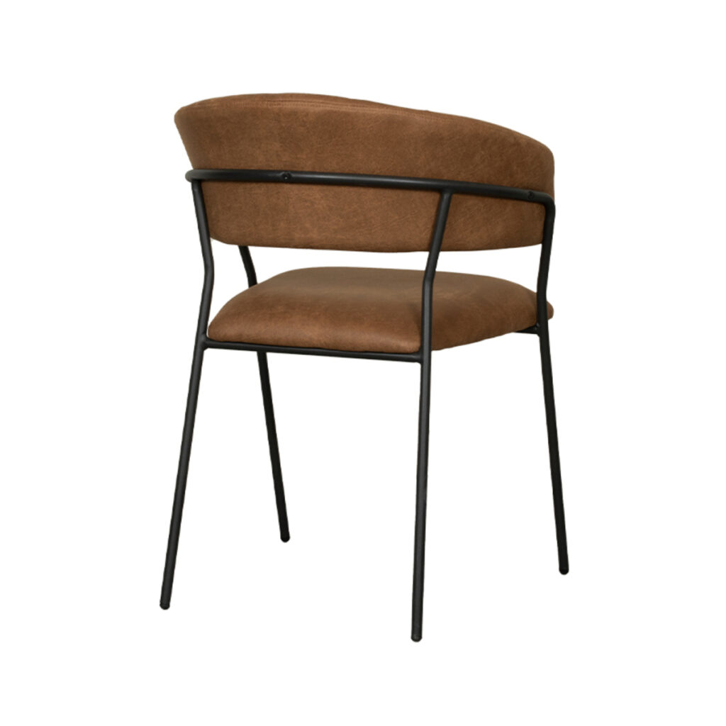 pro_93125_img_8771156 LABEL51 Eetkamerstoel Luuk - Cognac - Micro Suede - Zwart Metalen Frame