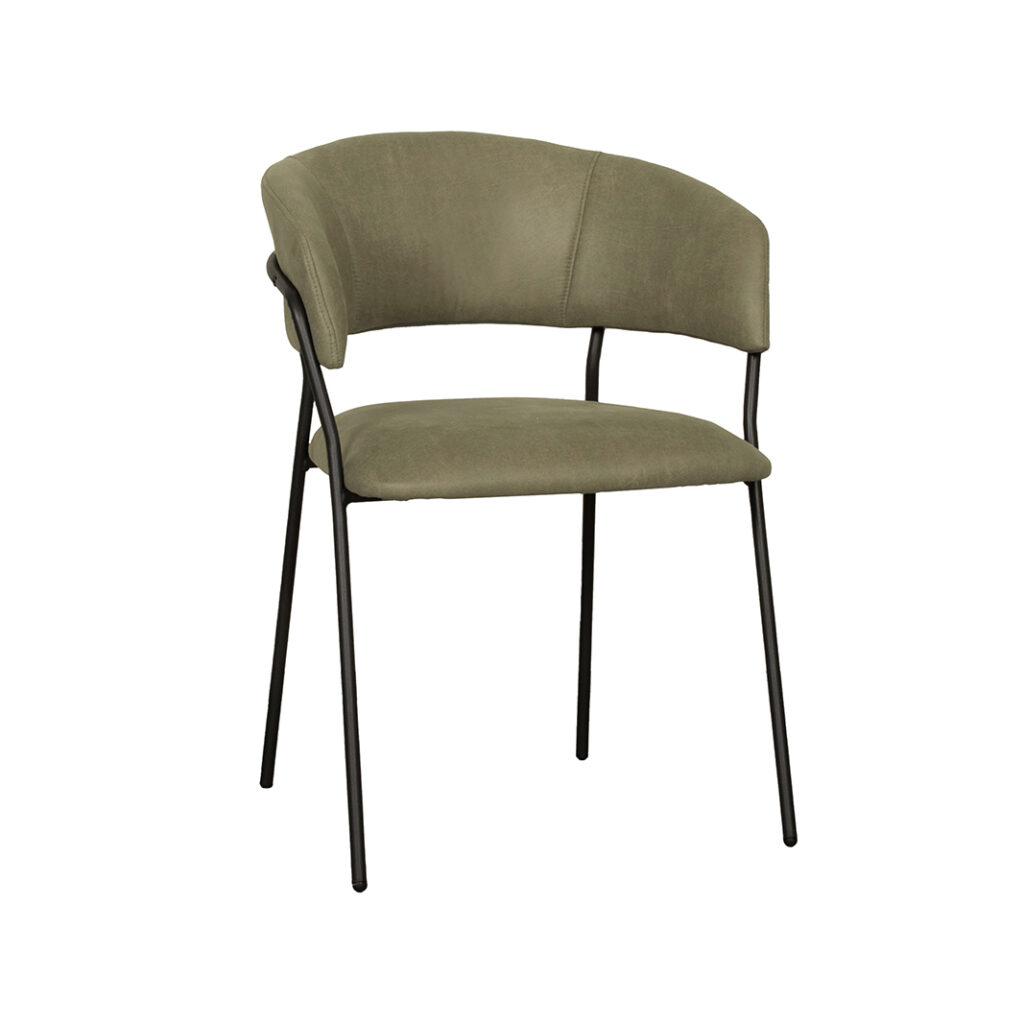 pro_93126_img_8771147 LABEL51 Eetkamerstoel Luuk - Moss - Micro Suede - Zwart Metalen Frame
