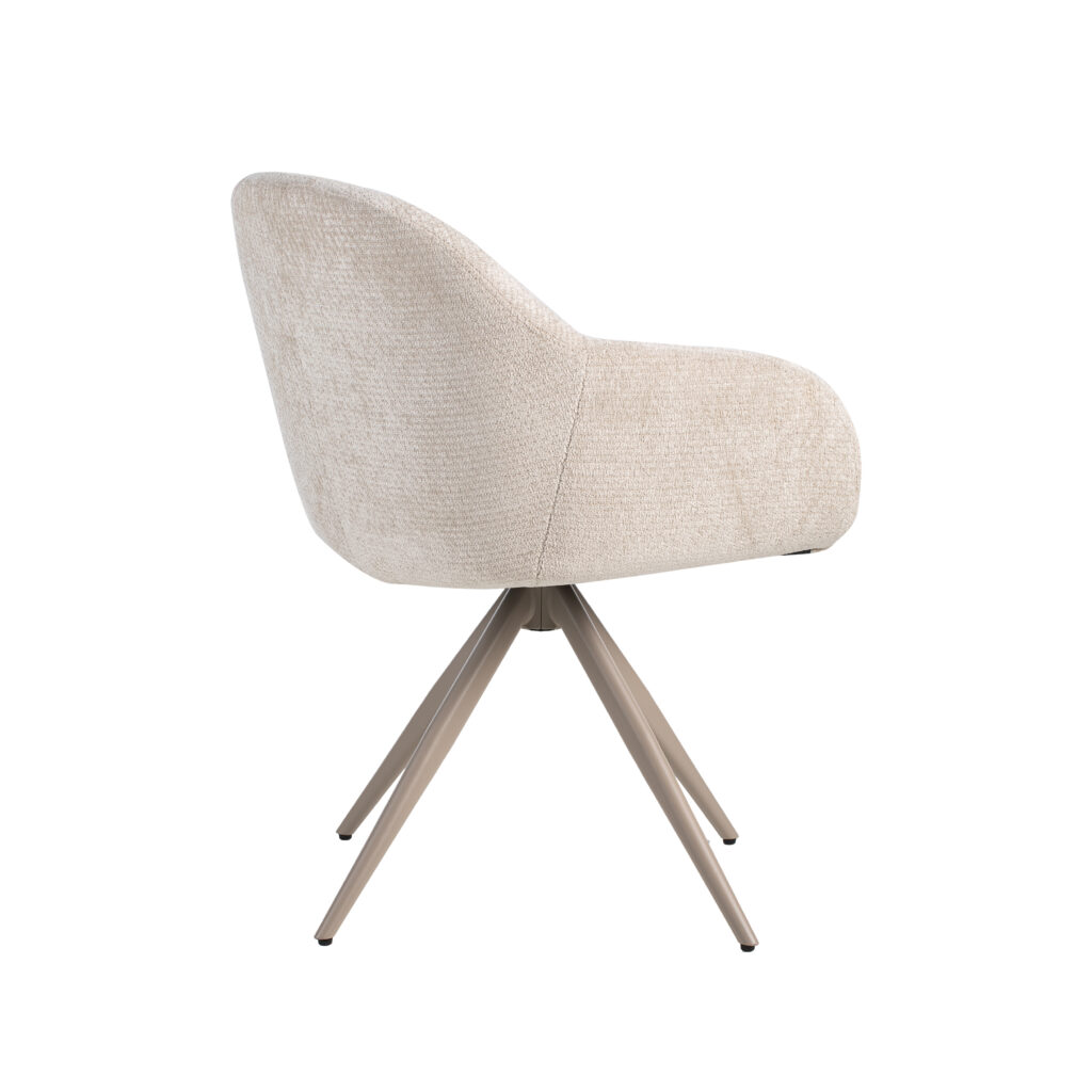 LABEL51 Eetkamerstoel Fiby - Naturel - Elite - Taupe Metalen Frame