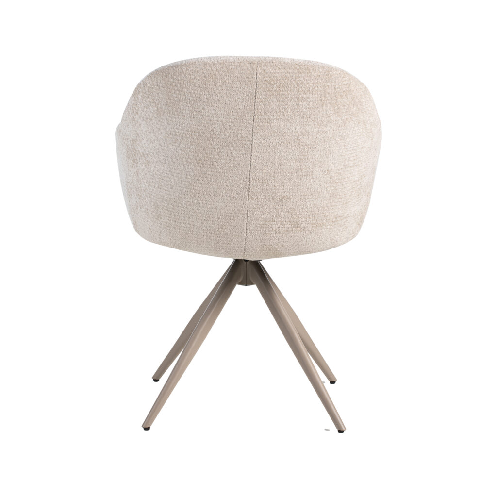 LABEL51 Eetkamerstoel Fiby - Naturel - Elite - Taupe Metalen Frame