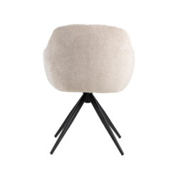 LABEL51 Eetkamerstoel Esma - Naturel - Elite - Zwart Metalen Frame