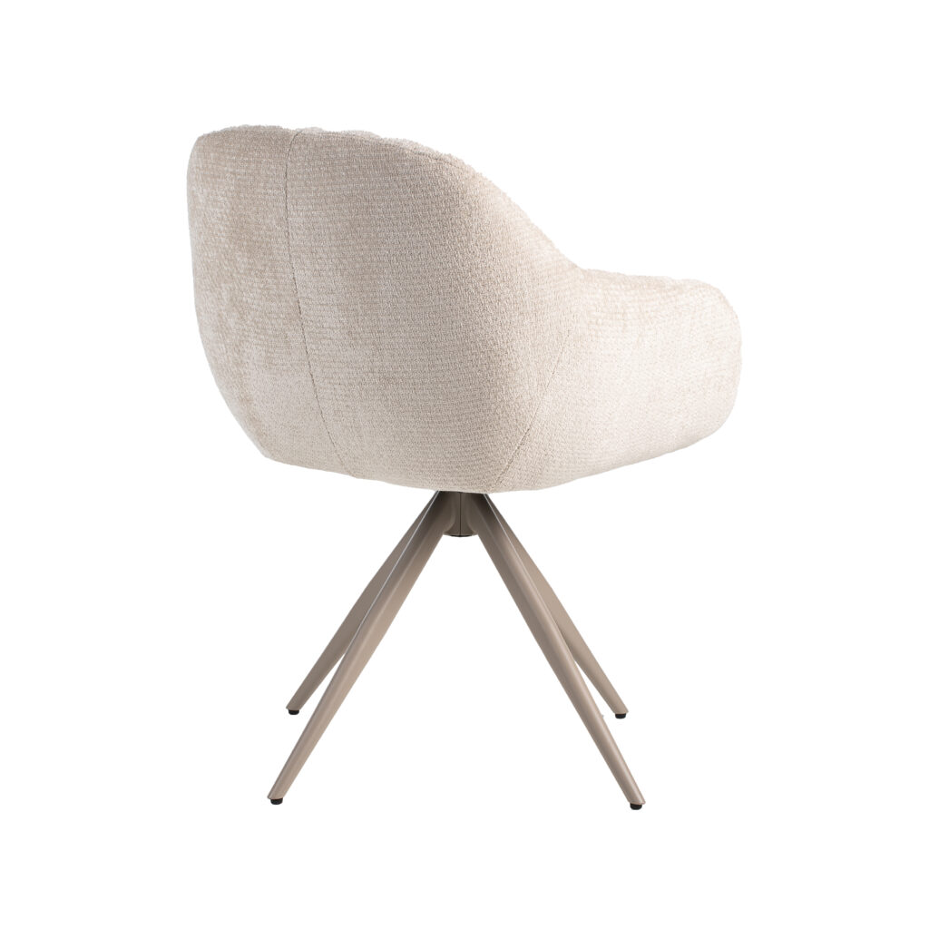 LABEL51 Eetkamerstoel Esma - Naturel - Elite - Taupe Metalen Frame