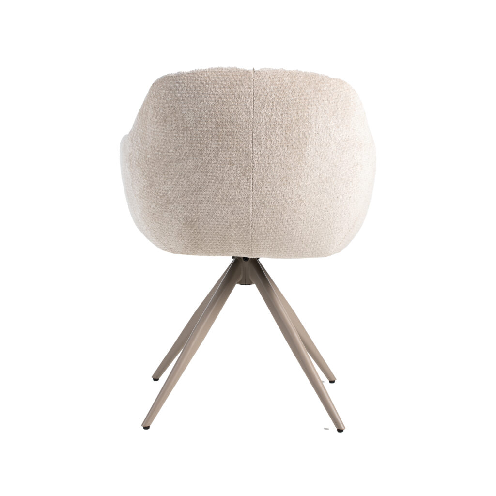 LABEL51 Eetkamerstoel Esma - Naturel - Elite - Taupe Metalen Frame