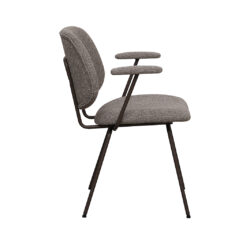 LABEL51 Eetkamerstoel Loreto - Mushroom - Royal Boucle - Brons Metalen Frame