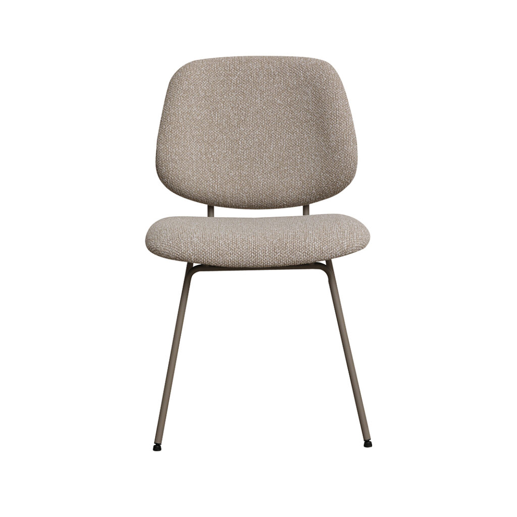 LABEL51 Eetkamerstoel Ravenna - Naturel - Royal Boucle - Taupe Metalen Frame