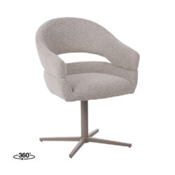 LABEL51 Eetkamerstoel Donna - Naturel - Royal Boucle - Taupe Metalen Frame