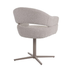 LABEL51 Eetkamerstoel Donna - Naturel - Royal Boucle - Taupe Metalen Frame