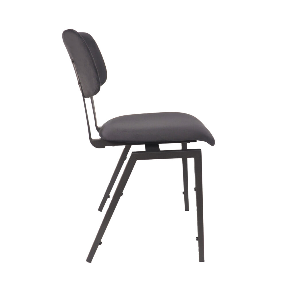 pro_94747_img_8818237 LABEL51 Eetkamerstoel Stapelbaar - Taupe - Fluweel - Zwart Metalen Frame