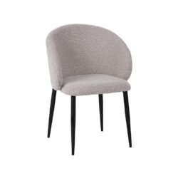 LABEL51 Eetkamerstoel Yuki - Naturel - Royal Boucle - Taupe Metalen Frame