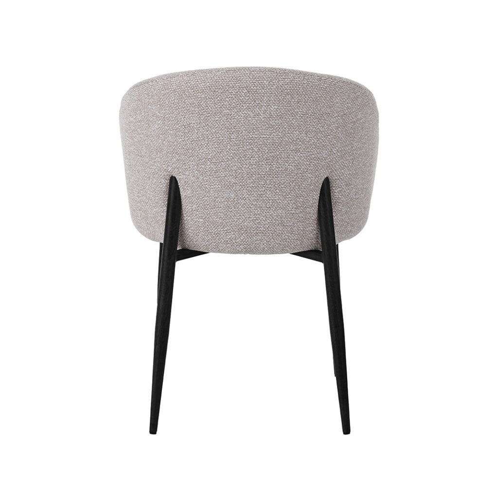 LABEL51 Eetkamerstoel Yuki - Naturel - Royal Boucle - Taupe Metalen Frame