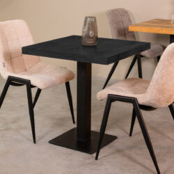 LABEL51 Eetkamerstoel Tafelblad Straight Edge - Zwart - Mangohout - 70 cm Straight
