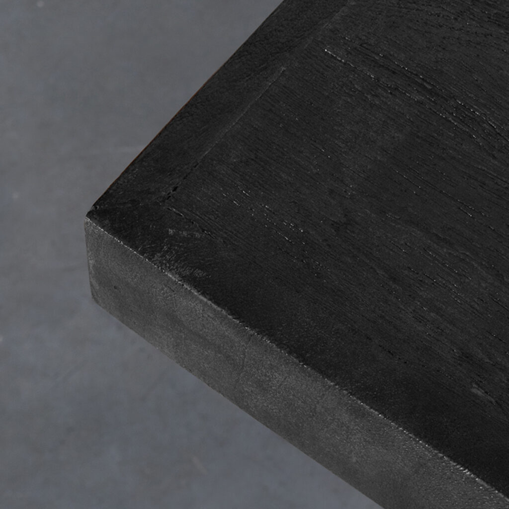 LABEL51 Eetkamerstoel Tafelblad Straight Edge - Zwart - Mangohout - 70 cm Straight