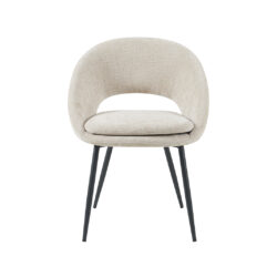 LABEL51 Eetkamerstoel Zohra - Naturel - Elite - Zwart Metalen Frame