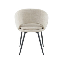 LABEL51 Eetkamerstoel Zohra - Naturel - Elite - Zwart Metalen Frame