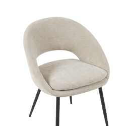 LABEL51 Eetkamerstoel Zohra - Naturel - Elite - Zwart Metalen Frame