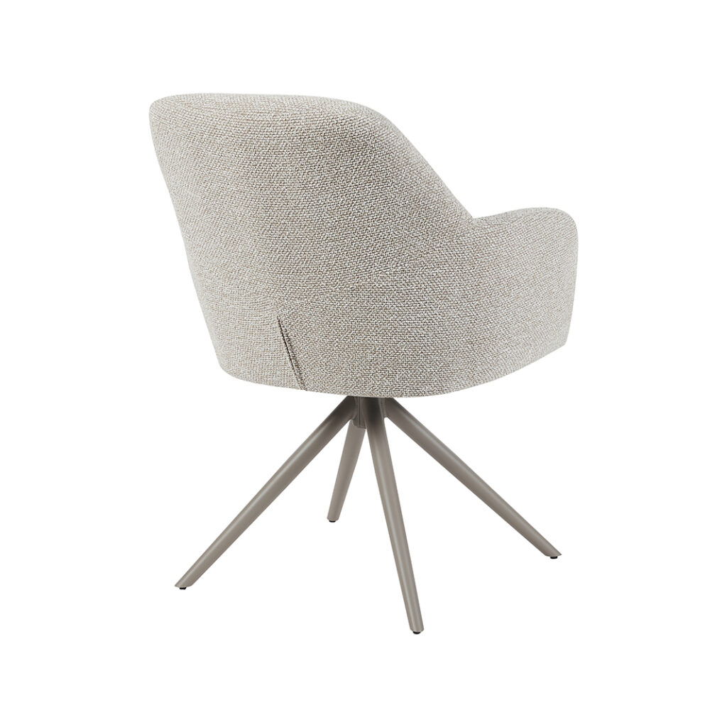 LABEL51 Eetkamerstoel Sayuri - Naturel - Royal Boucle - Taupe Metalen Frame