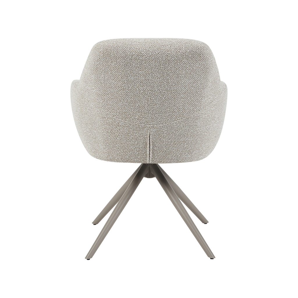 LABEL51 Eetkamerstoel Sayuri - Naturel - Royal Boucle - Taupe Metalen Frame