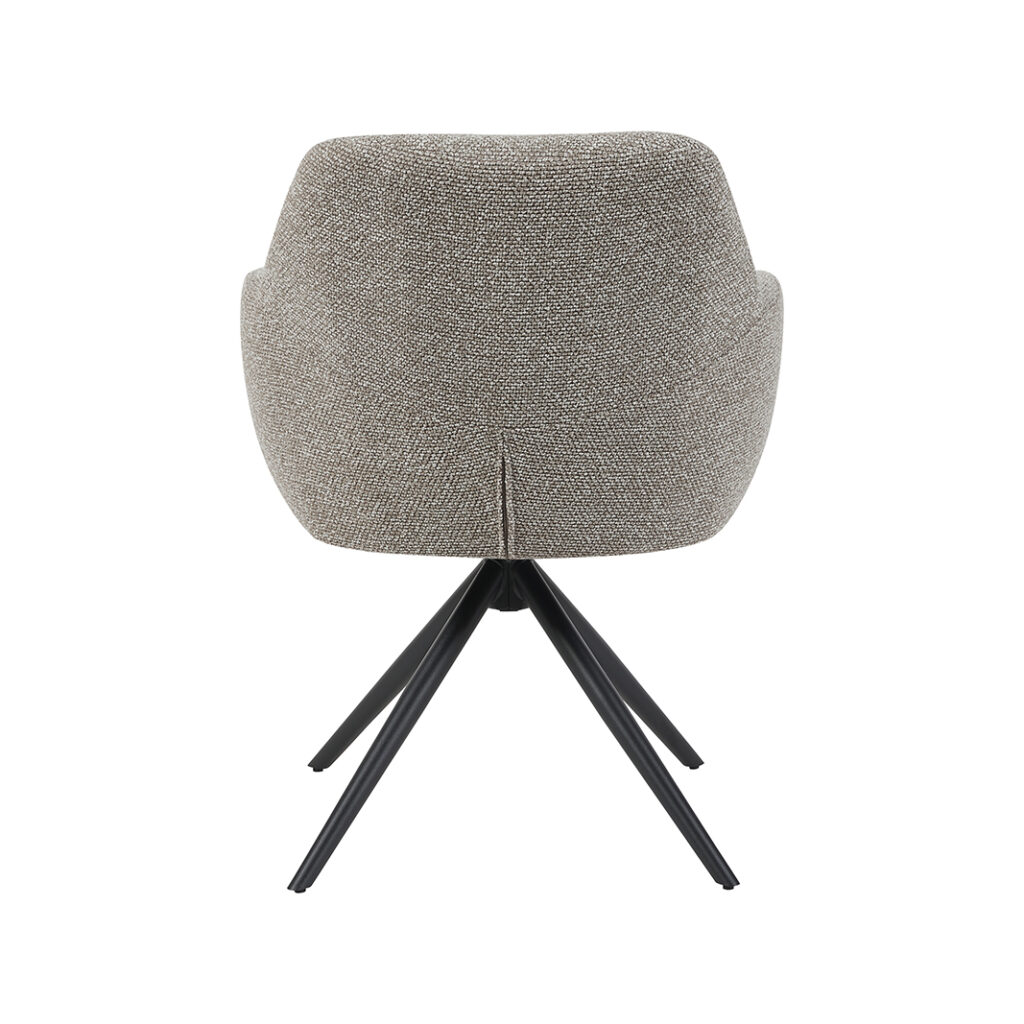 LABEL51 Eetkamerstoel Sayuri - Mushroom - Royal Boucle - Zwart Metalen Frame