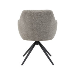 LABEL51 Eetkamerstoel Sayuri - Mushroom - Royal Boucle - Zwart Metalen Frame