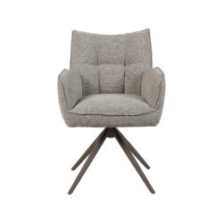 LABEL51 Eetkamerstoel Amalfi - Mushroom - Royal Boucle - Brons Metalen Frame