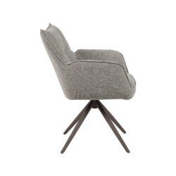 LABEL51 Eetkamerstoel Amalfi - Mushroom - Royal Boucle - Brons Metalen Frame