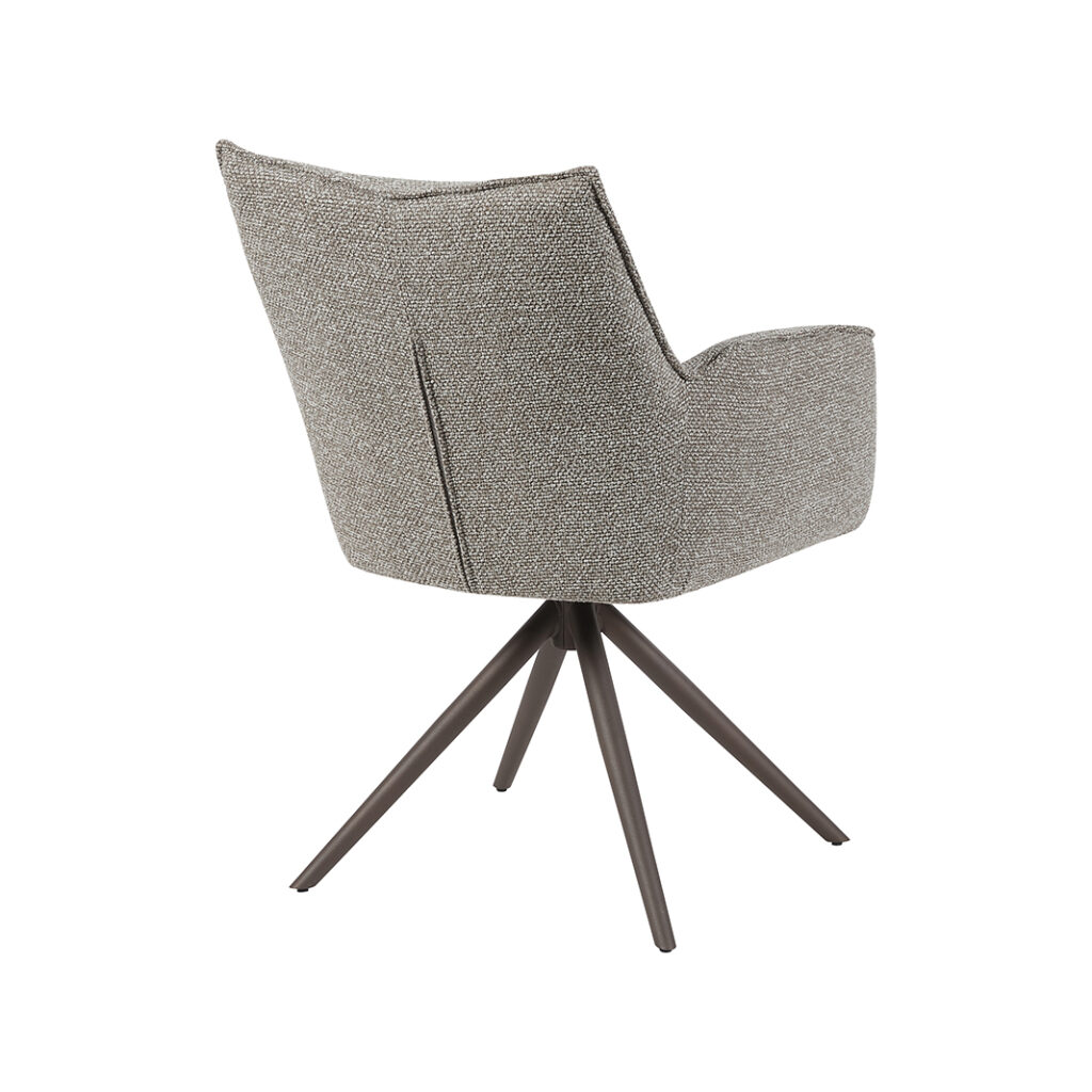 LABEL51 Eetkamerstoel Amalfi - Mushroom - Royal Boucle - Brons Metalen Frame