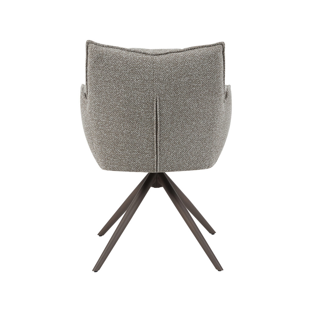 LABEL51 Eetkamerstoel Amalfi - Mushroom - Royal Boucle - Brons Metalen Frame