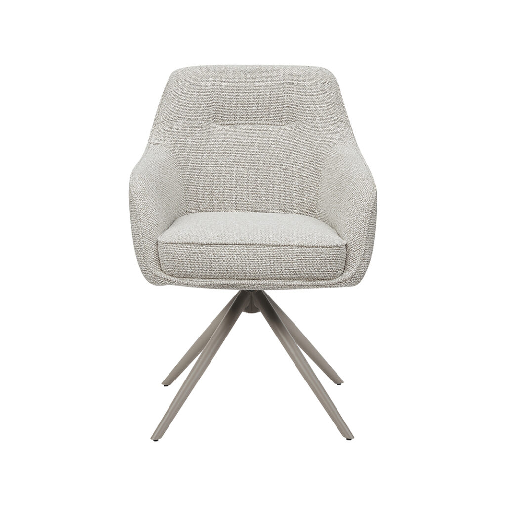 LABEL51 Eetkamerstoel Akira - Naturel - Royal Boucle - Taupe Metalen Frame