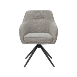 LABEL51 Eetkamerstoel Akira - Mushroom - Royal Boucle - Zwart Metalen Frame