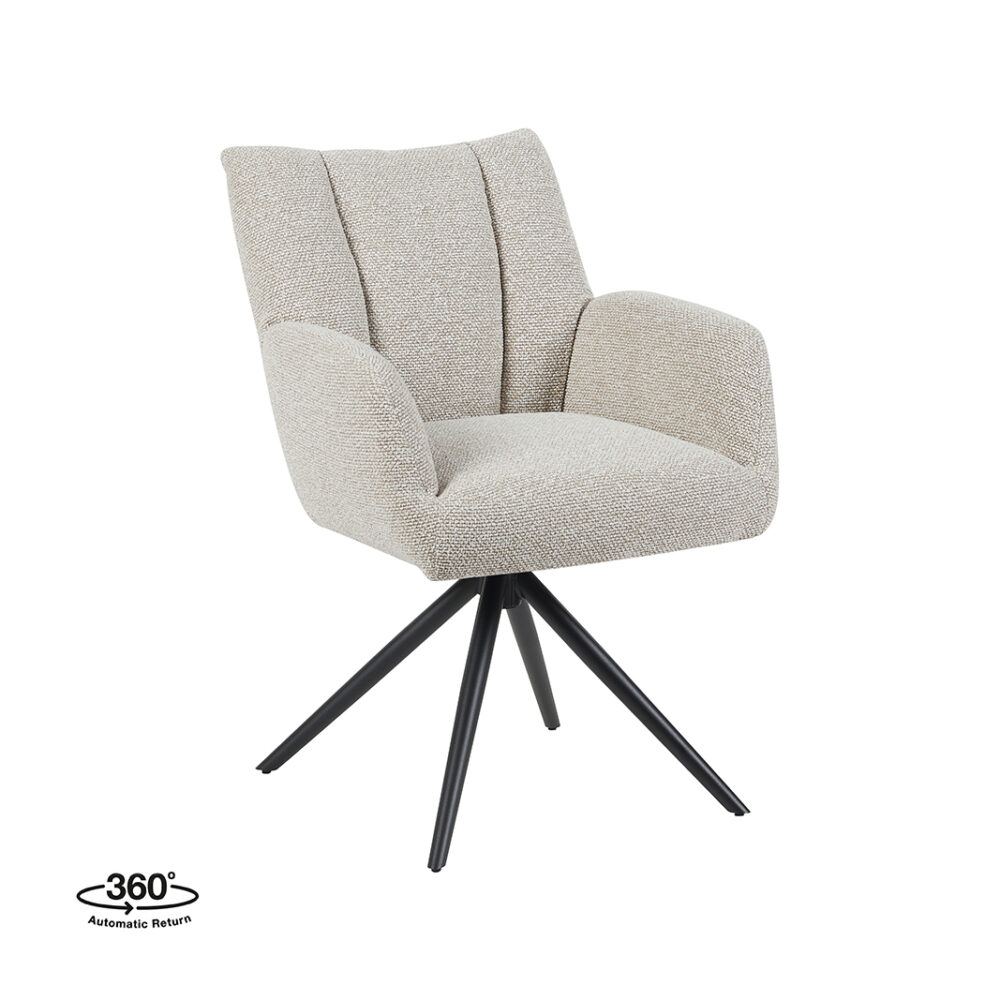 pro_96708_img_8815095 LABEL51 Eetkamerstoel Padua - Naturel - Royal Boucle - Zwart Metalen Frame