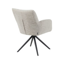 LABEL51 Eetkamerstoel Padua - Naturel - Royal Boucle - Zwart Metalen Frame