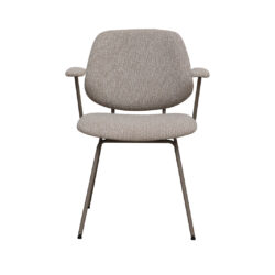 LABEL51 Eetkamerstoel Loreto - Naturel - Royal Boucle - Taupe Metalen Frame