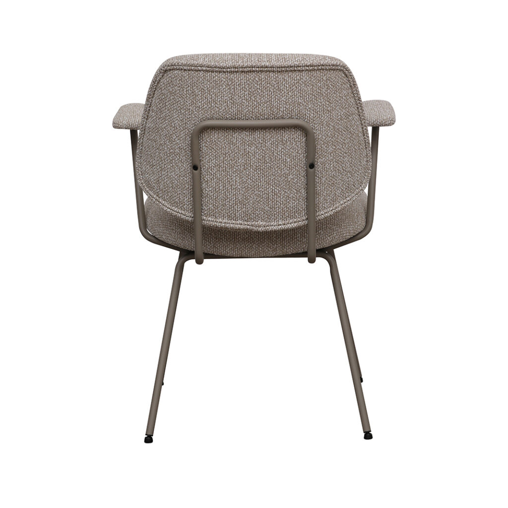 LABEL51 Eetkamerstoel Loreto - Naturel - Royal Boucle - Taupe Metalen Frame