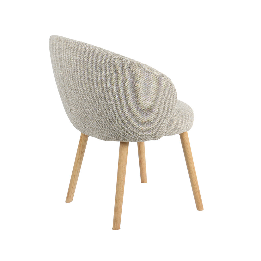 LABEL51 Eetkamerstoel Shiro - Naturel - Royal Boucle - Naturel Houten Frame