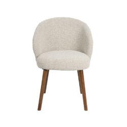 LABEL51 Eetkamerstoel Shiro - Naturel - Royal Boucle - Walnoot Houten Frame