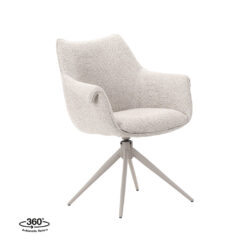 LABEL51 Eetkamerstoel Narumi - Naturel - Royal Boucle - Taupe Metalen Frame