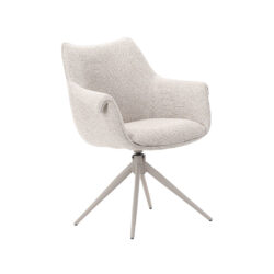 LABEL51 Eetkamerstoel Narumi - Naturel - Royal Boucle - Taupe Metalen Frame