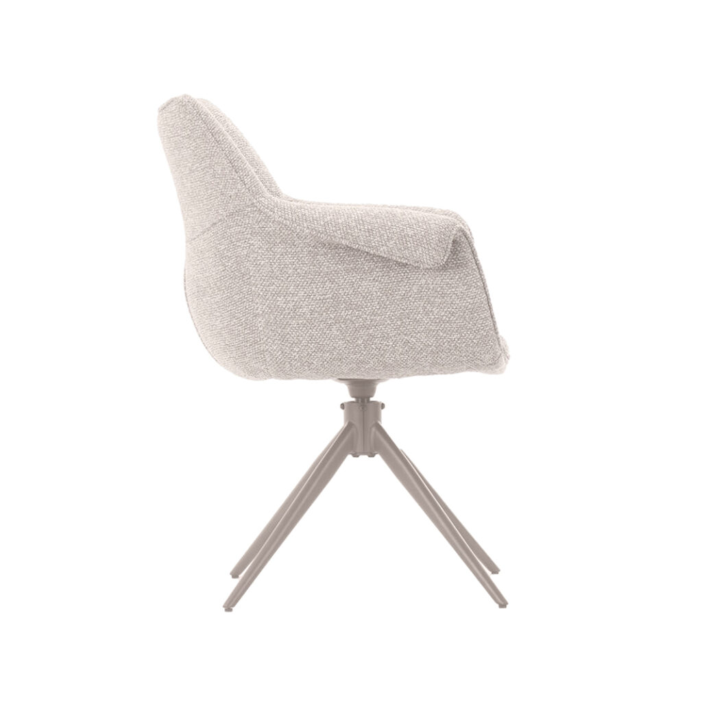 LABEL51 Eetkamerstoel Narumi - Naturel - Royal Boucle - Taupe Metalen Frame