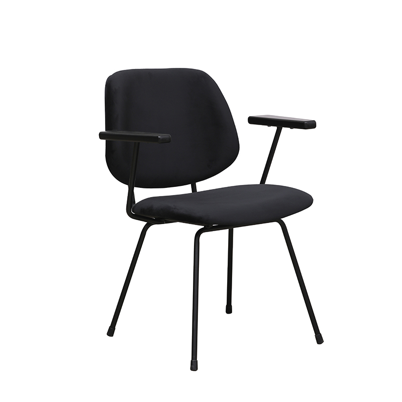 pro_96722_img_8814194 LABEL51 Eetkamerstoel Gastron - Zwart - Fluweel - Zwart Metalen Frame