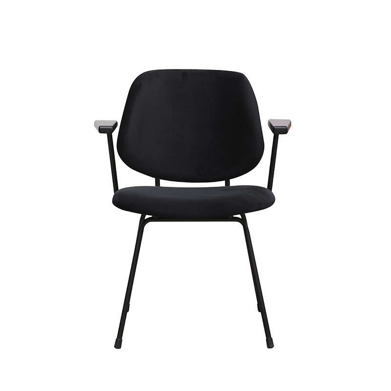 pro_96722_img_8814195 LABEL51 Eetkamerstoel Gastron - Zwart - Fluweel - Zwart Metalen Frame