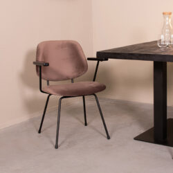 pro_96724_img_8814191 LABEL51 Eetkamerstoel Gastron - Taupe - Fluweel - Zwart Metalen Frame