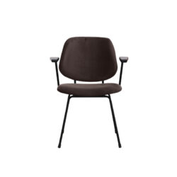 pro_96724_img_8814193 LABEL51 Eetkamerstoel Gastron - Taupe - Fluweel - Zwart Metalen Frame