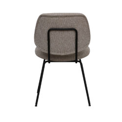 LABEL51 Eetkamerstoel Ravenna - Naturel - Royal Boucle - Zwart Metalen Frame